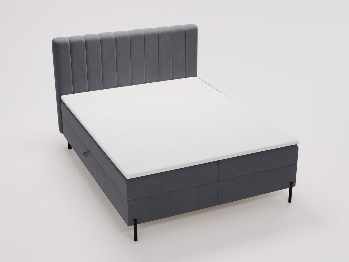 BOXBETT Primavera 140x200 Dunkelgrau - Dunkelgrau, Holz/Textil (140/200cm) - Graingold