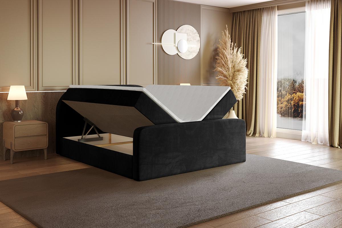 BOXBETT mit Matratze H4 und Lattenrost - NOX-Z - 180x200 - Schwarz Casablanca - Schwarz, Holzwerkstoff (180/200cm) - ALTDECOR