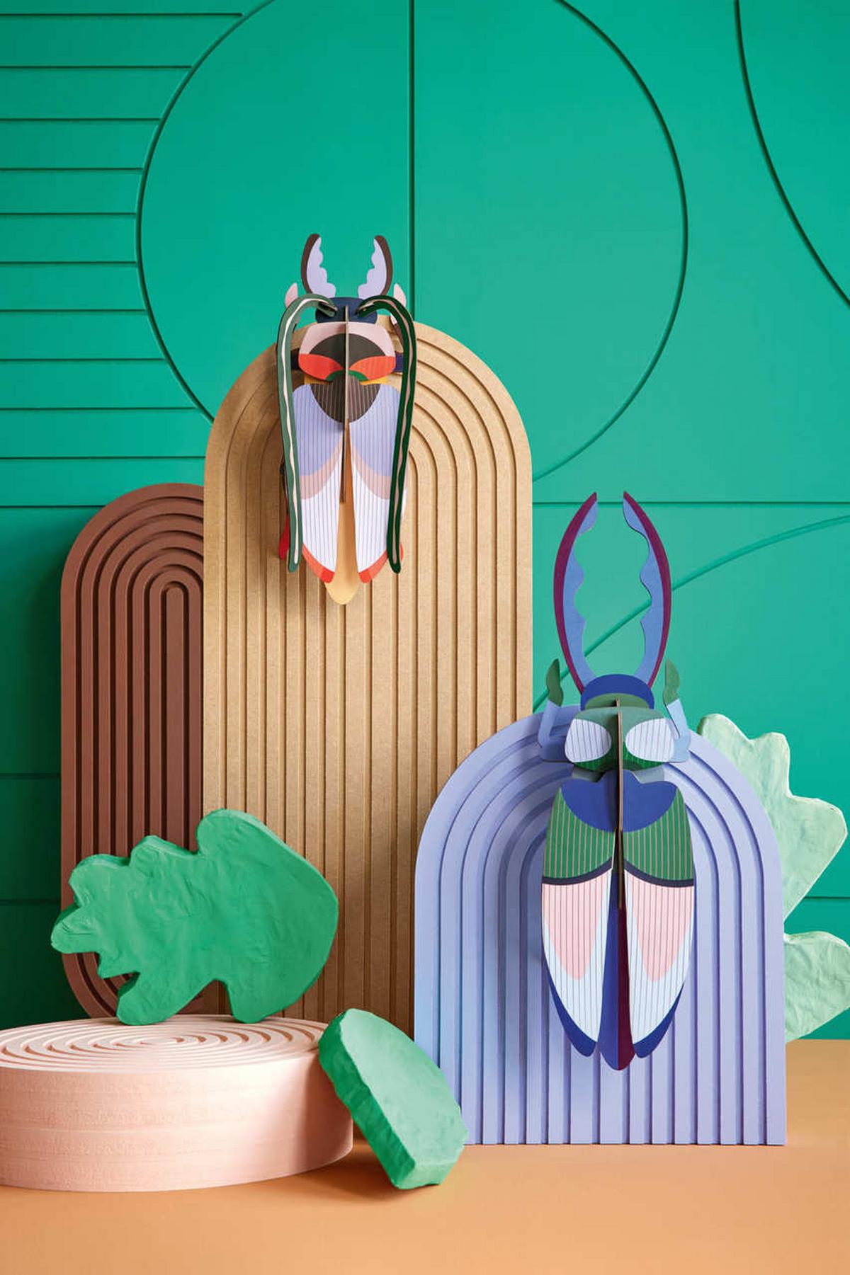 WANDDEKO Kosmos-Käfer 11/7 cm - Multicolor, Wellpappe (11/7/27cm) - Studio Roof