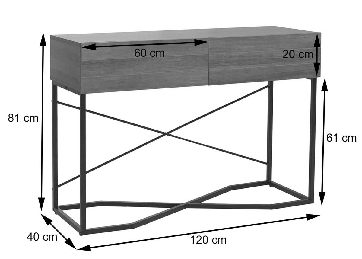 KONSOLENTISCH rechteck Dunkelbraun - Dunkelbraun, Holz (40/120/81cm) - MCW