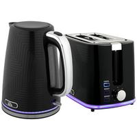 WASSERKOCHER-TOASTER-SET 2er Set Stahl Kunststoff Schwarz - Schwarz, Metall (16.7/23.2/22.2cm) - HOMCOM
