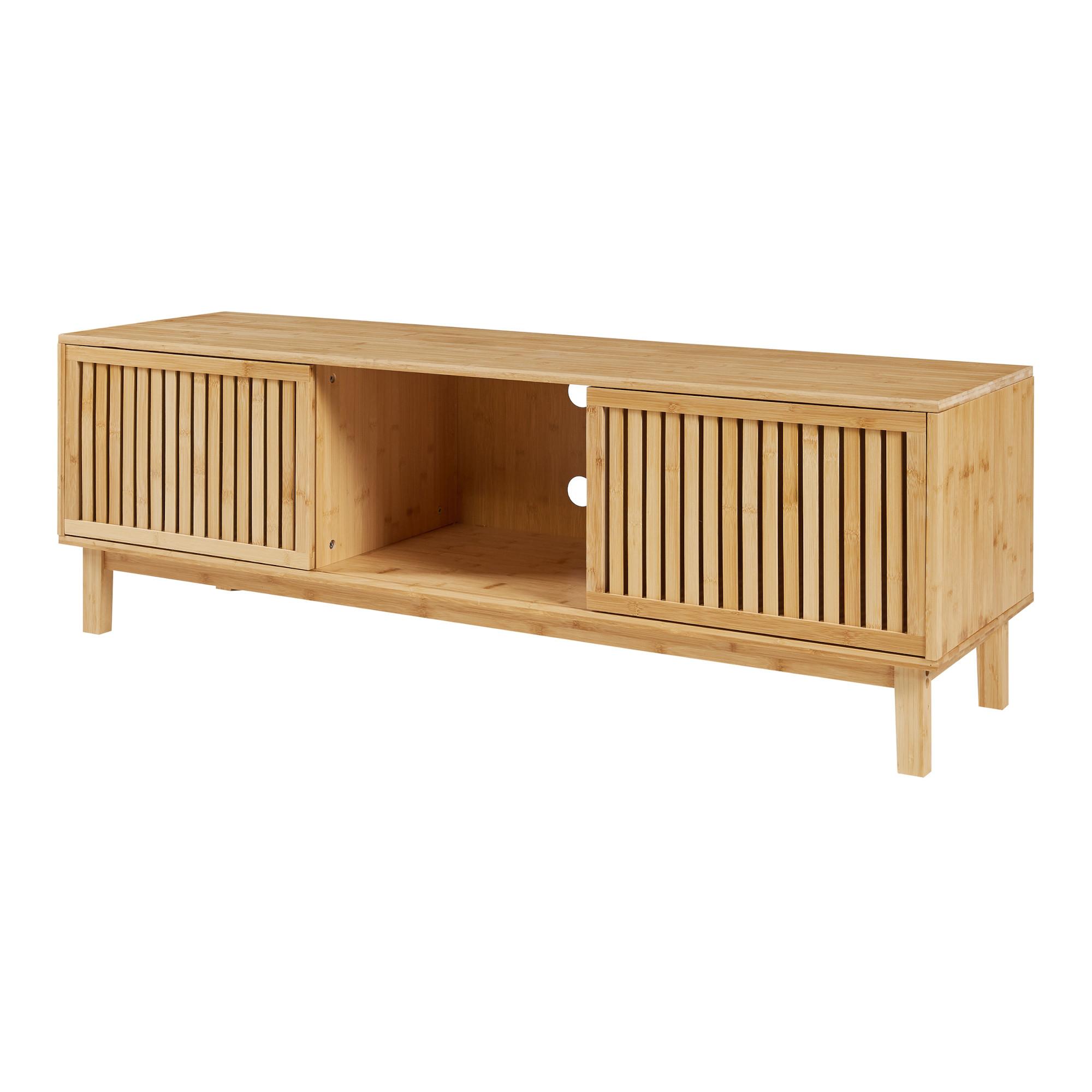 FERNSEHSCHRANK Ypäjä - Naturfarben, Holz (42/50/150cm) - [en.casa]
