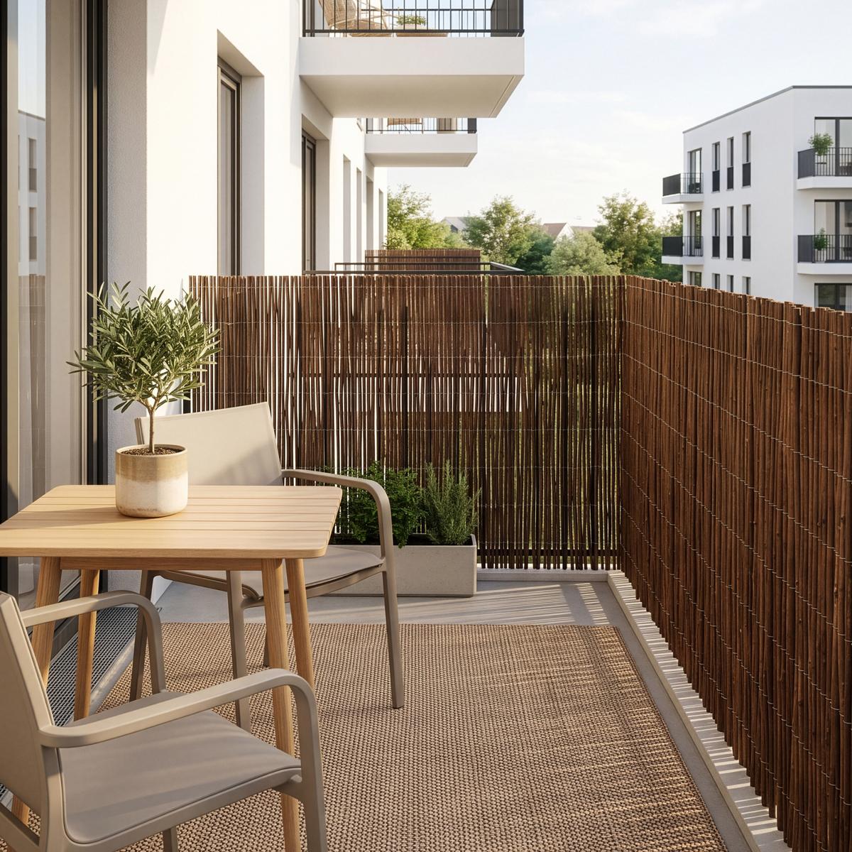 WEIDENZAUN Hyssna - Dunkelbraun, Naturmaterialen (100cm) - casa.pro