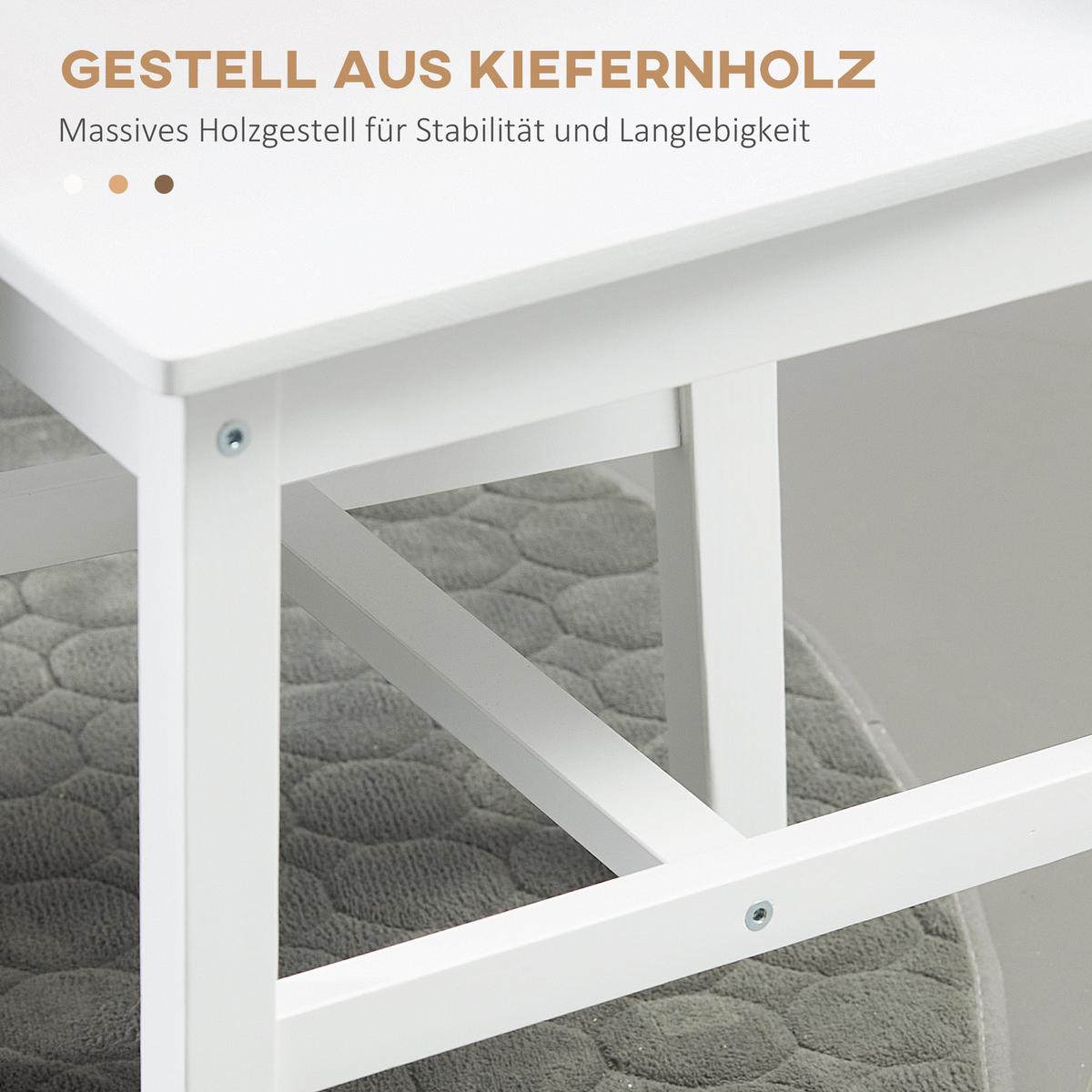 ESSZIMMERSTÜHLE, Kiefernholz, Weiß - Weiß, Holz (41/85.5/46.5cm) - HOMCOM