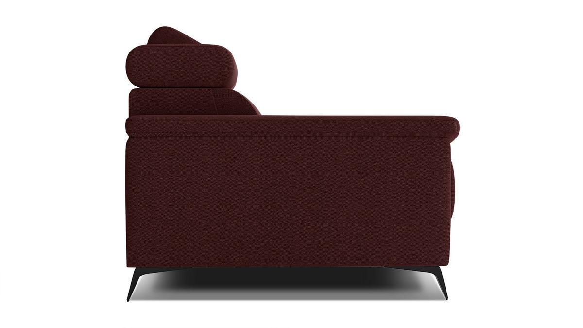 SOFA TAUNUS 2-Sitzer, bordeaux - Bordeaux/Schwarz, Holzwerkstoff/Textil (141/80/102cm) - Wozimo