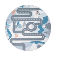 KINDERTEPPICH Waschbar, mit Wald‑Straßen-Motiv, Creme, Ø 200 cm - Creme, Textil (200/200cm) - KADIMA DESIGN