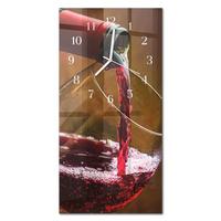 WANDUHR aus Glas 30x60 cm - Wein - Rot, Glas (30/60/0.4cm) - TULUP