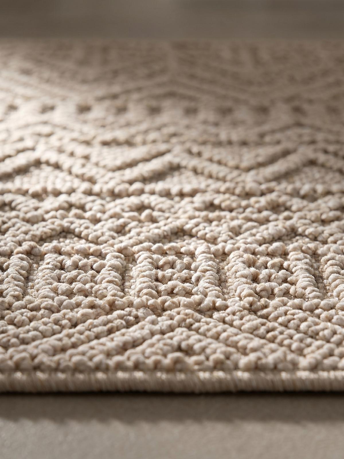 TEPPICH Flachgewebe LANGAU in Beige, mit Ethno-Streifen, 80 x 250 cm - Beige, Textil (80/250cm) - KADIMA DESIGN