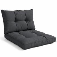 LOUNGEKISSEN Xluna Sitz 40x40x10cm mit Rücken 50x40x12cm Graphitgrau (2tlg) - Graphitfarben, Textil (40/50cm) - Beautissu 