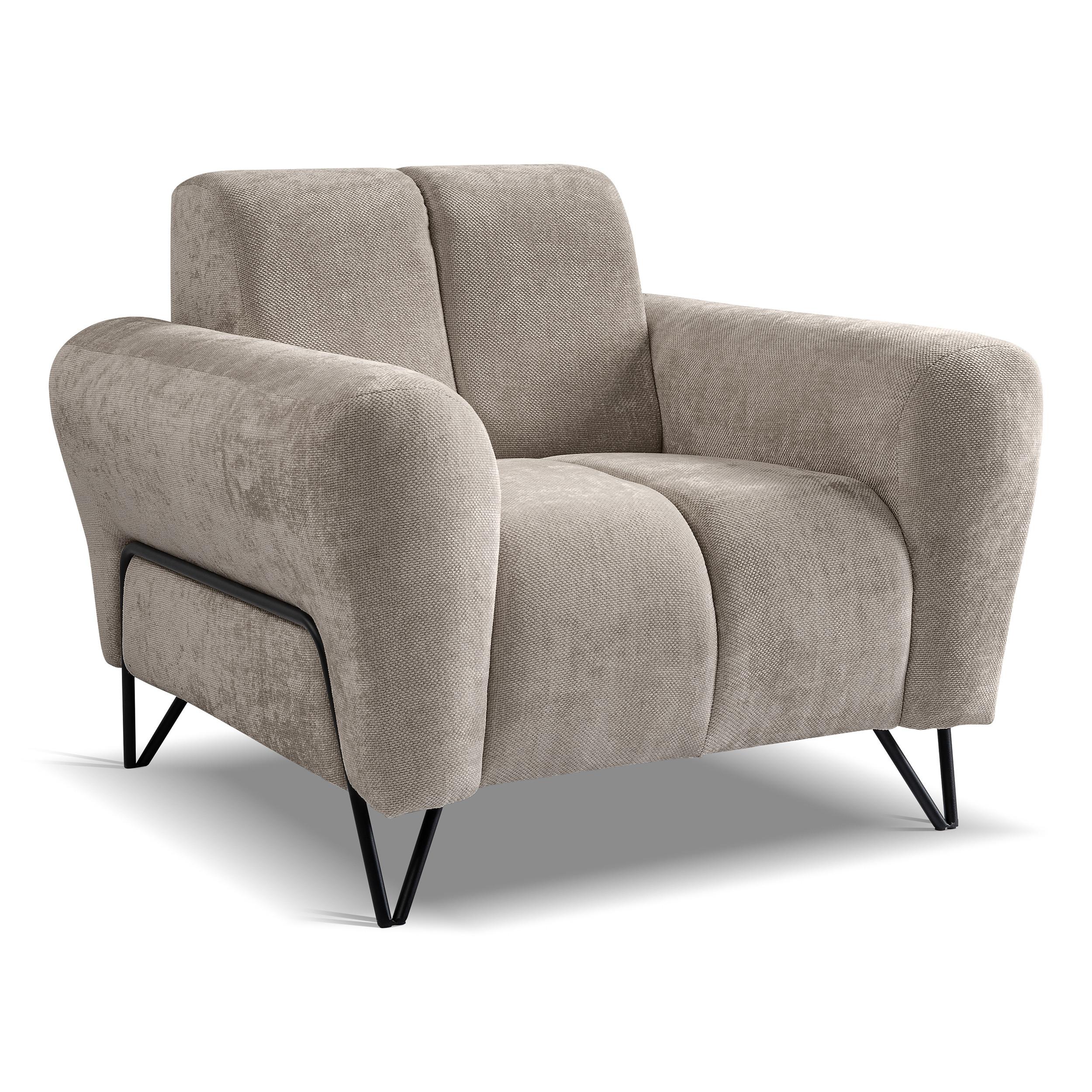 RELAXSESSEL Volare mit Metallbeinen Cappuccino - Schwarz/Cappuccino, Textil/Metall (100/83/98cm) - Beautysofa