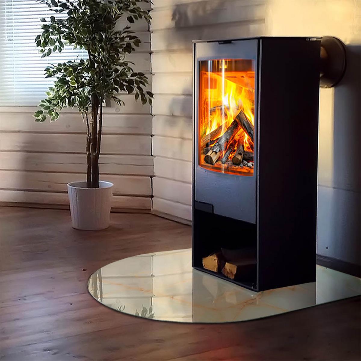 GLASPLATTE für Kamin 100x100 cm - Türkis, Glas (100/100/0.4cm) - TULUP