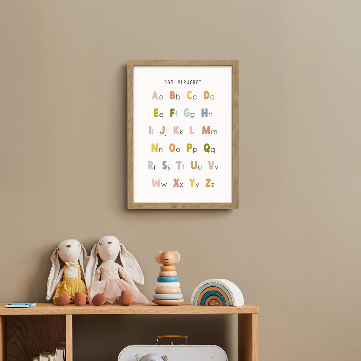 NACHTTISCHLAMPE MIT AKKU Pädagogisch - Alphabet lernen - Farbenfroh - Weiß - Buchstaben 30x40 cm - Weiß, Holzwerkstoff (8/30/40cm) - OnlyWow