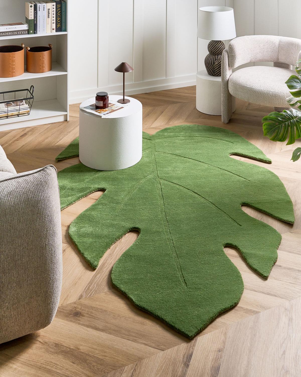 TEPPICH Grün 160/230 cm Wolle Nainital - Grün, Textil (160/230cm) - Beliani