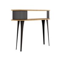 KONSOLENTISCH Roenni Oval - Eichefarben/Schwarz, Holzwerkstoff/Metall (100/25/86cm) - MIRJAN24