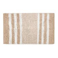 BADEMATTE Chenille grau-weiß 50/80 cm, 100% Baumwolle - Beige, Textil (50/80cm) - Homescapes