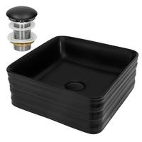 WASCHBECKEN - Schwarz, Keramik (39/15/39cm) - ML-DESIGN