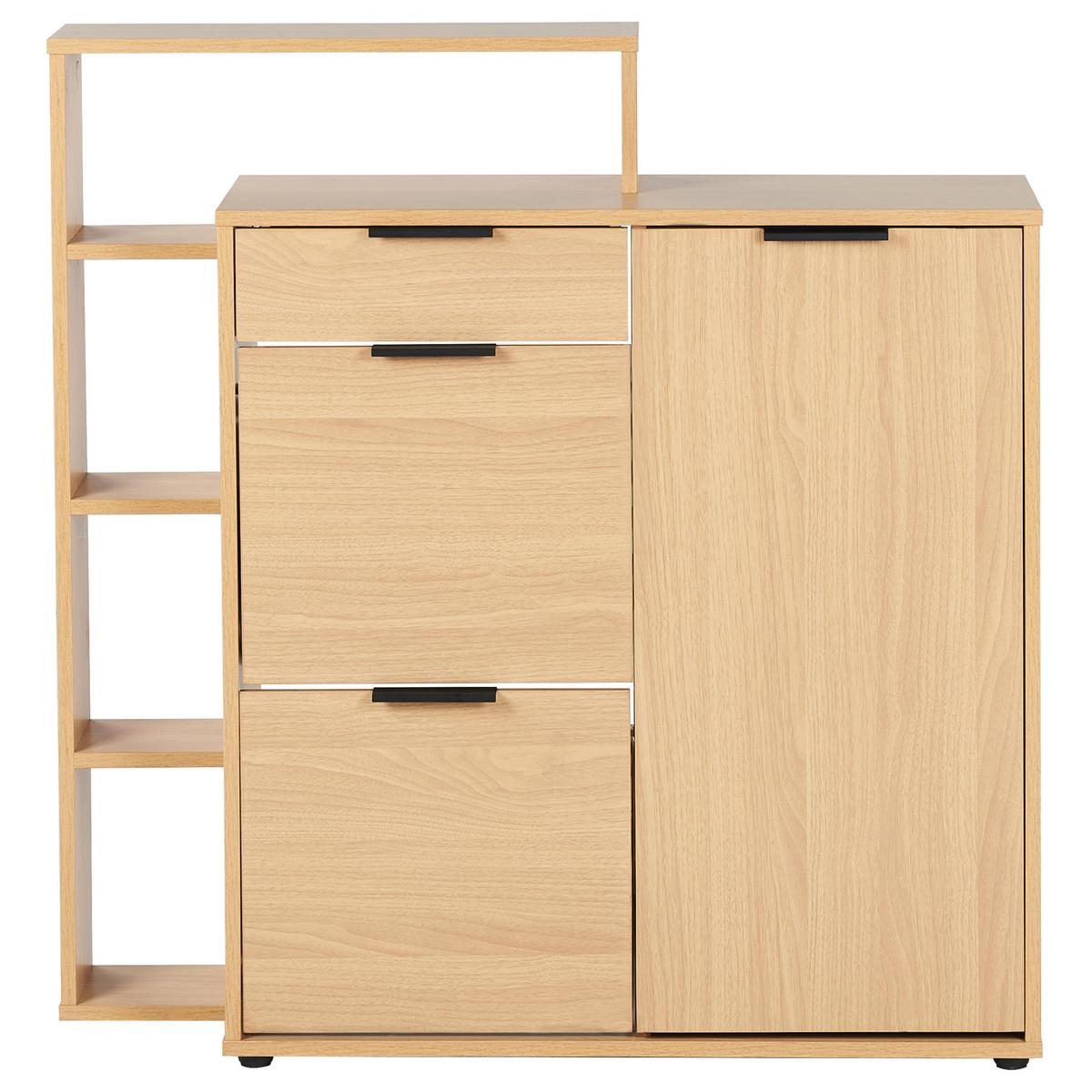 SCHUHSCHRANK Hellbraun Mirani - Braun, Holzwerkstoff (98/100/29cm) - Beliani