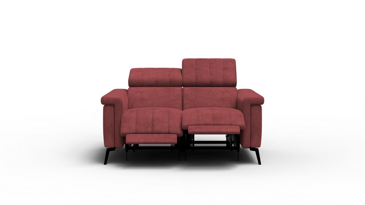 RELAXSOFA NORDEL 2-Sitzer, bordeaux - Bordeaux/Schwarz, Holz/Textil (150/80/105cm) - Wozimo