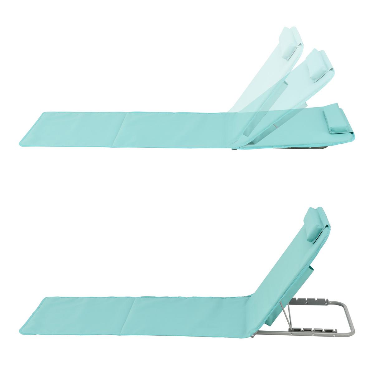 STRANDMATTEN-SET 2 TLG. Donostia - Türkis, Textil/Metall (143/44/48cm) - [en.casa]