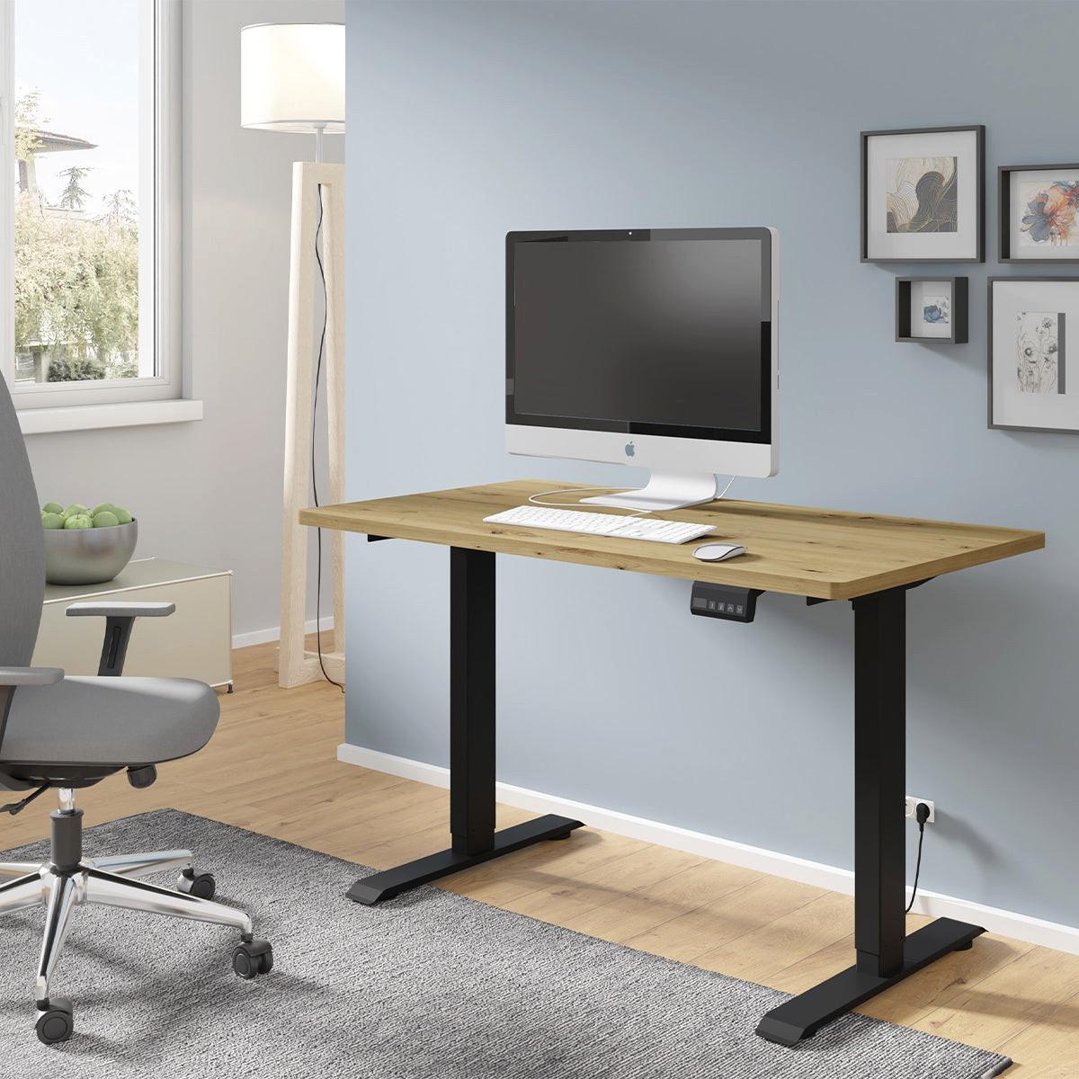 SCHREIBTISCH Ergo Holz und Schwarz - Schwarz, Holzwerkstoff (120/65/73cm) - Petits-meubles