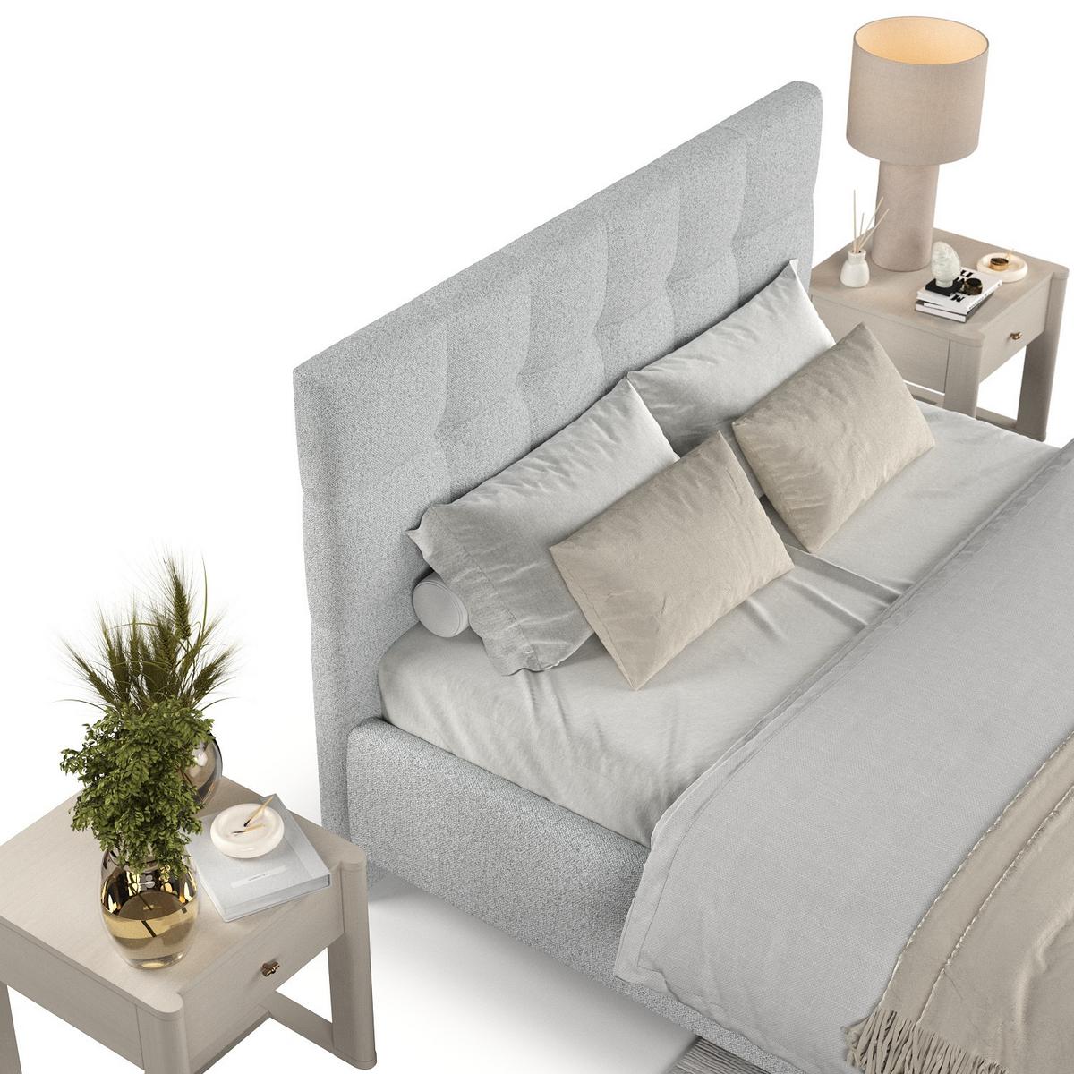 POLSTERBETT Cora 120/200 cm Hellgrau im Riva Stoff - Hellgrau/Naturfarben, Holz/Holzwerkstoff (120/200cm) - AltaBeds