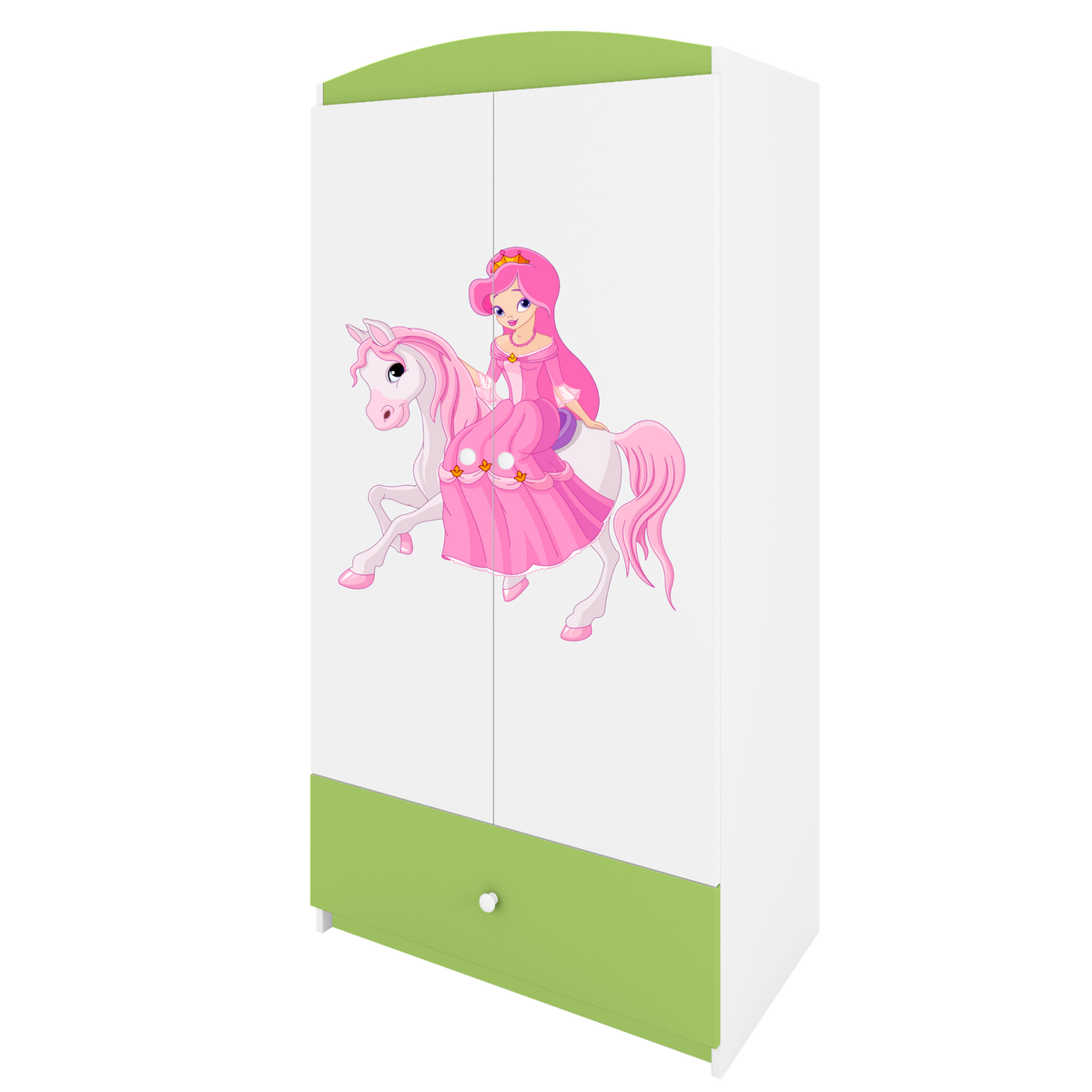 KINDERKLEIDERSCHRANK Prinzessin II - Grün, Holzwerkstoff (90/175/52cm) - RAUMHIRSCH FURNITURE