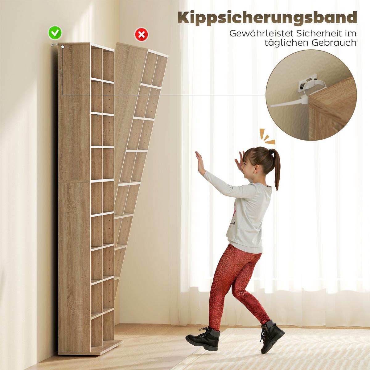 CD-REGAL Spanplatte Naturholz - Naturfarben, Karton/Holzwerkstoff (24/175/78.5cm) - HOMCOM