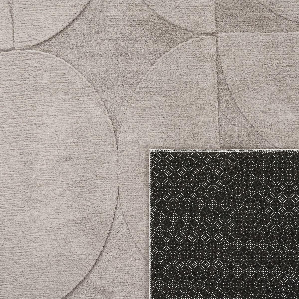 KURZFLORTEPPICH, mit Struktur, aus Polyester, Florhöhe 10 mm, Grau, 120 x 160 cm - Grau, Textil (120/160cm) - KADIMA DESIGN