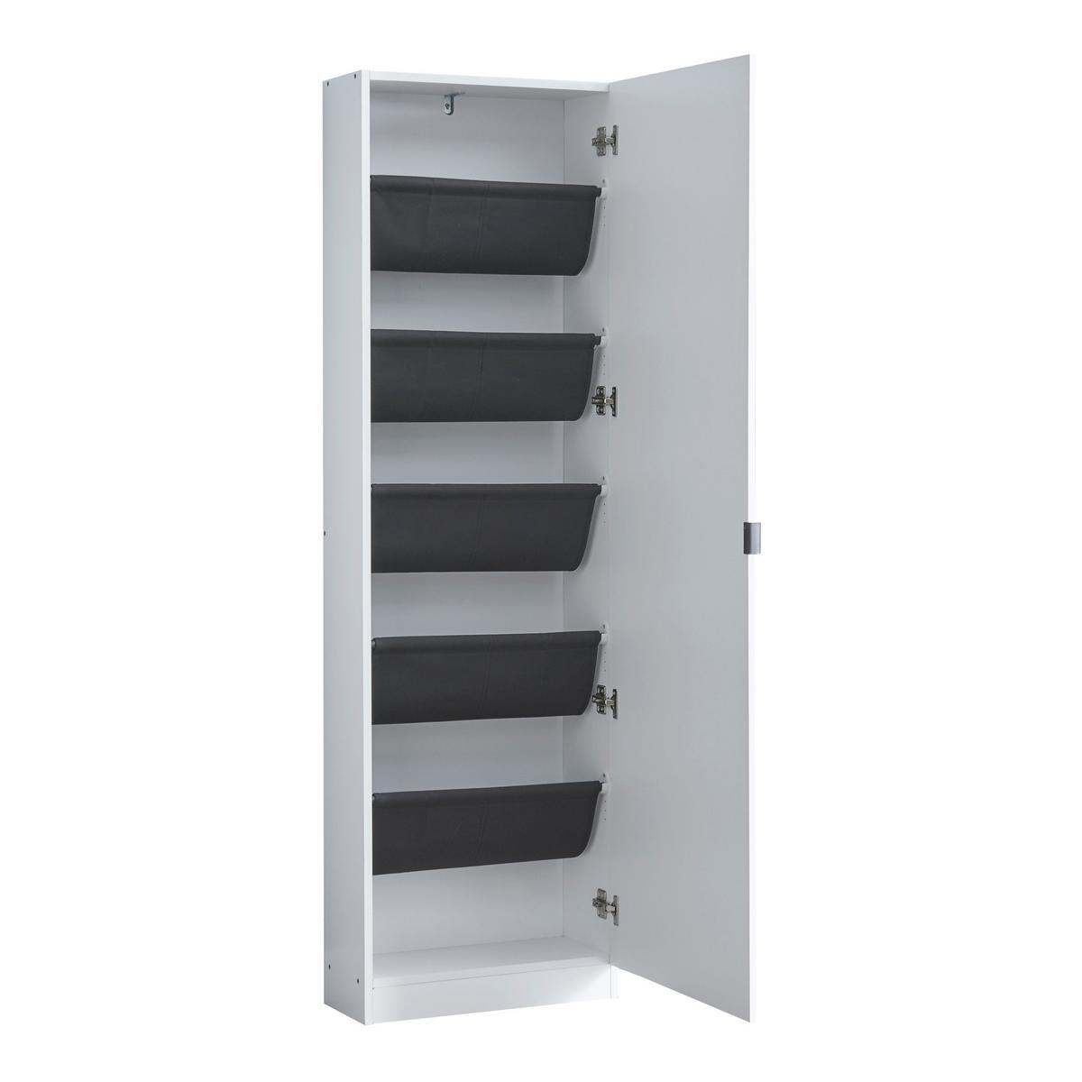SCHUHSCHRANK Meura - Weiß, Holzwerkstoff (48/160/20cm) - [en.casa]