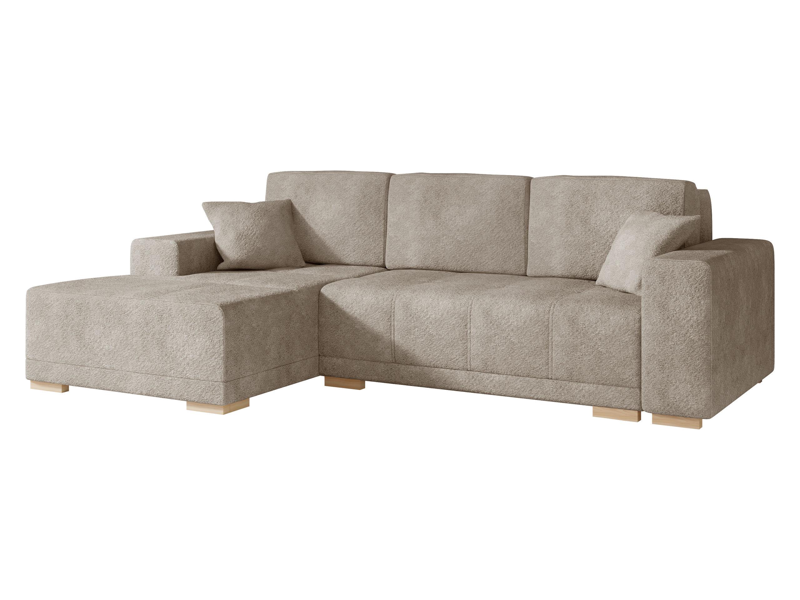 ECKSCHLAFSOFA Bello, Seite: Links - Hellbraun/Naturfarben, Holz/Textil (240/140cm) - MIRJAN24