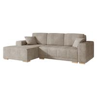 ECKSCHLAFSOFA Bello, Seite: Links - Hellbraun/Naturfarben, Holz/Textil (240/140cm) - MIRJAN24
