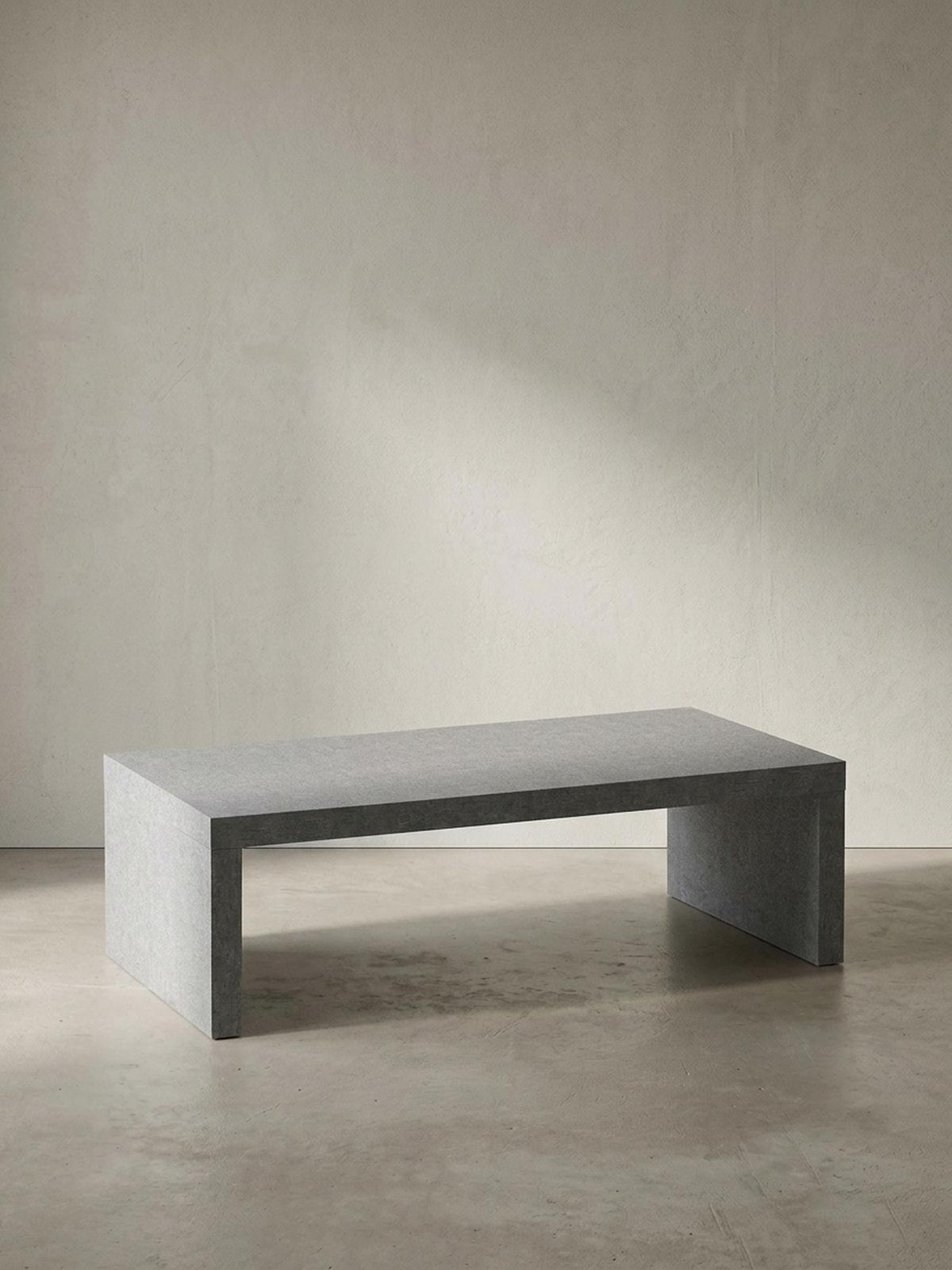 COUCHTISCH in Beton-Optik, zeitloses Design, rechteckig, schlicht, Grau 110x55x35 cm - Grau, Holzwerkstoff (55/110/35cm) - KADIMA DESIGN