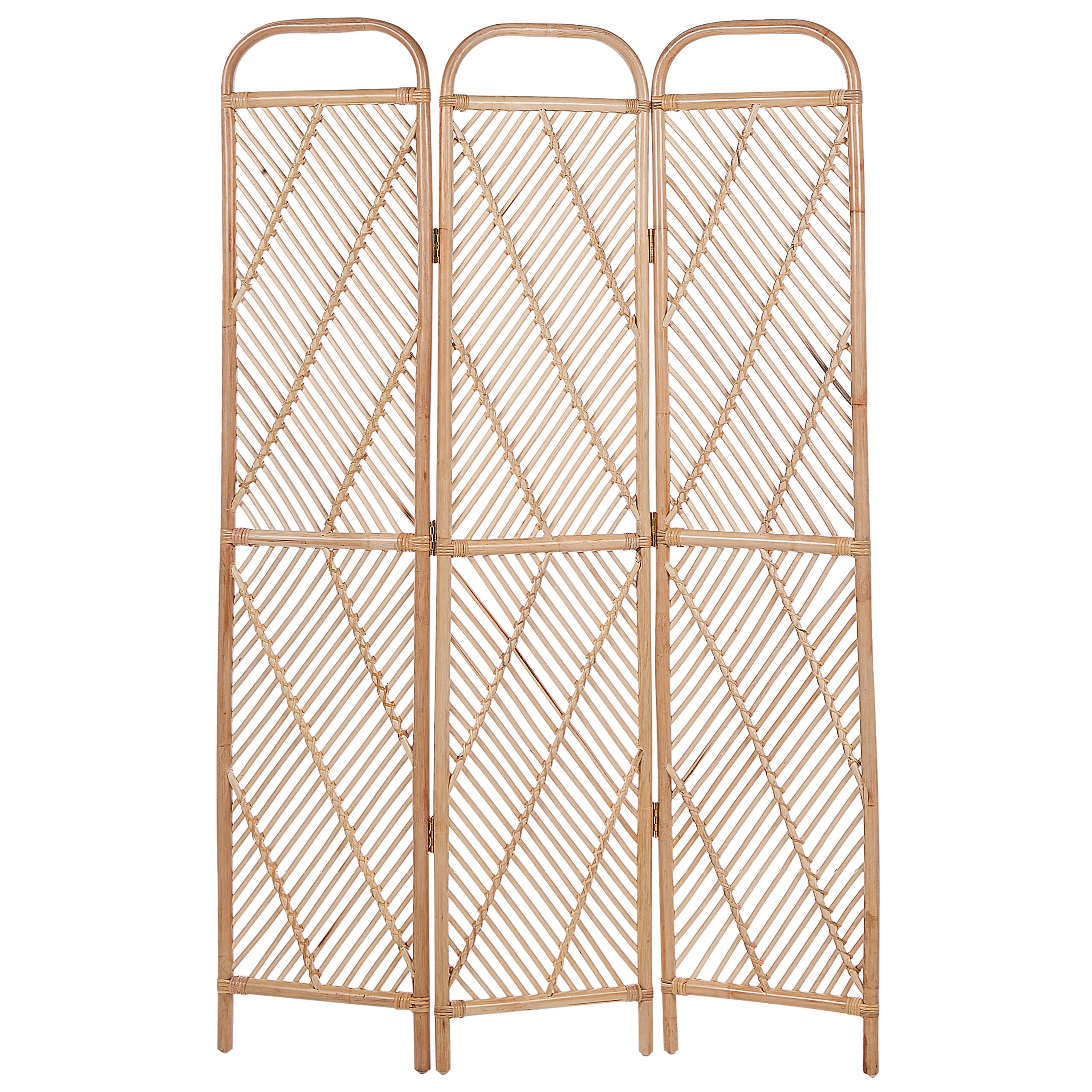 RAUMTEILER 3-teilig Hellbraun 106/180 cm Cosenza - Beige/Naturfarben, Naturmaterialen (106/180/3cm) - Beliani