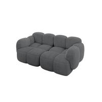 2-SITZER modulares Sofa Miko-S1 214x118x75 cm Dunkelgrau Cord - Graphitfarben/Schwarz, Holzwerkstoff/Kunststoff (214/75/118cm) - ALTDECOR