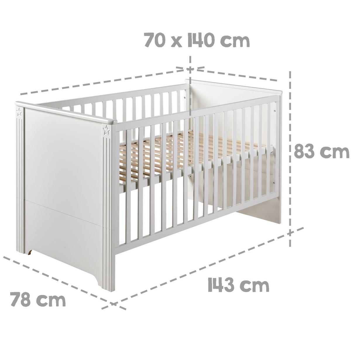 BABYZIMMER-SET Maxi 2-teilig - Weiß, Holzwerkstoff (78/83/143cm) - Roba