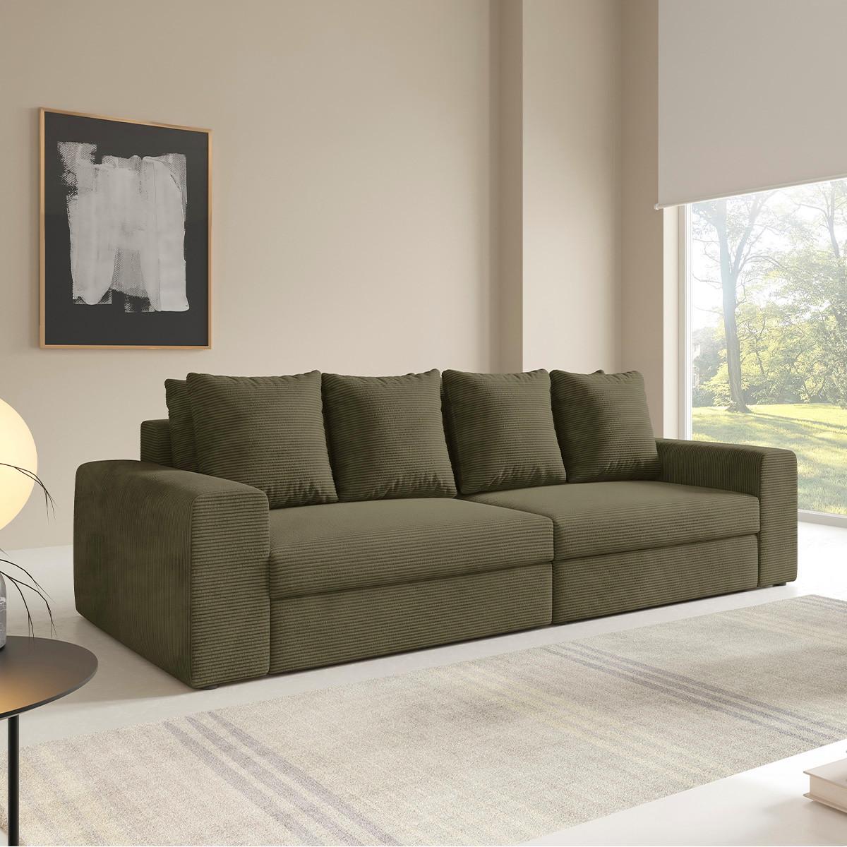 SOFA Paola 3 Sitzplätze Grün - Grün, Holz (272/86/120cm) - Petits-meubles