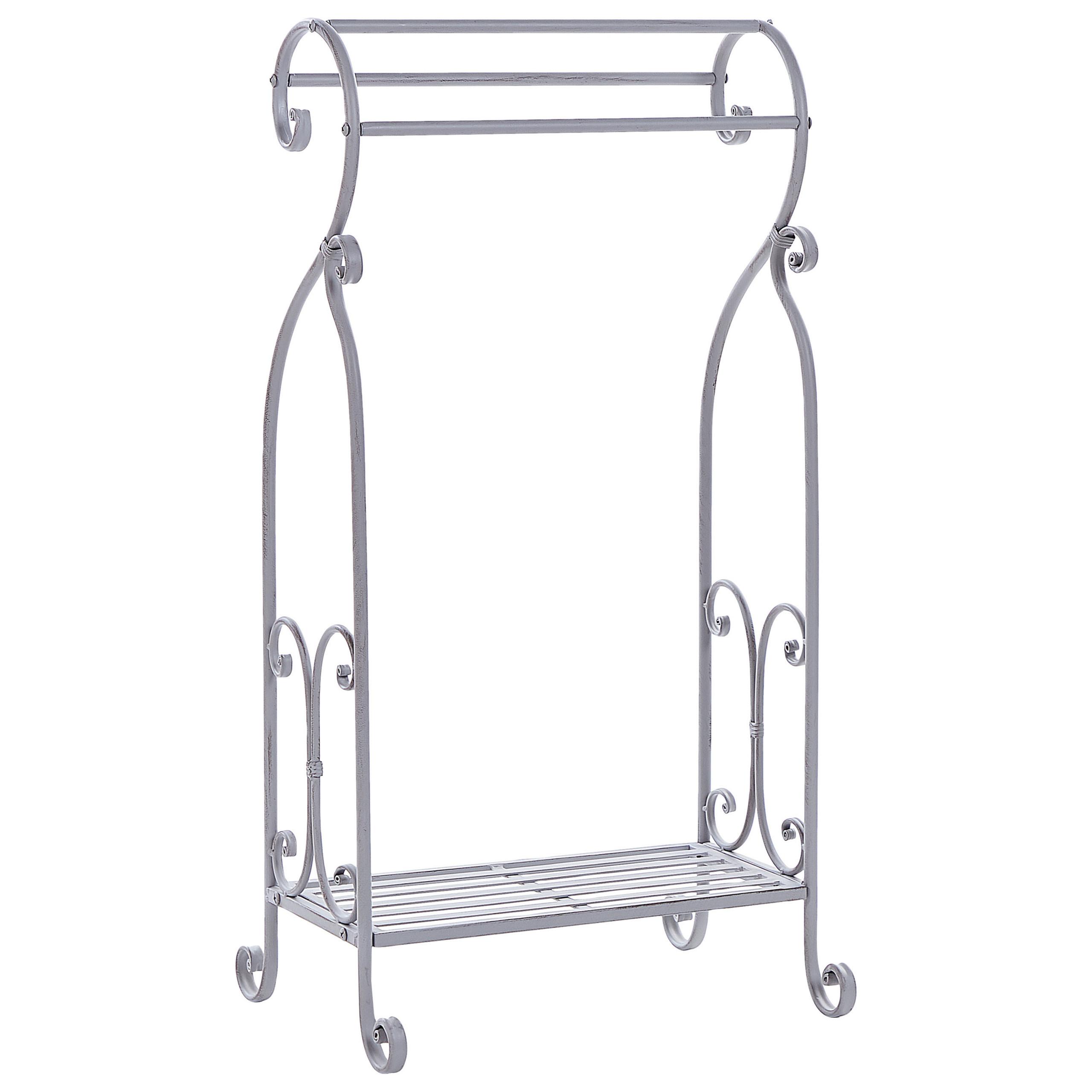 HANDTUCHSTÄNDER Antik Optik grau 49 x 91 cm Linares - Grau, Metall (49/91/33cm) - Beliani