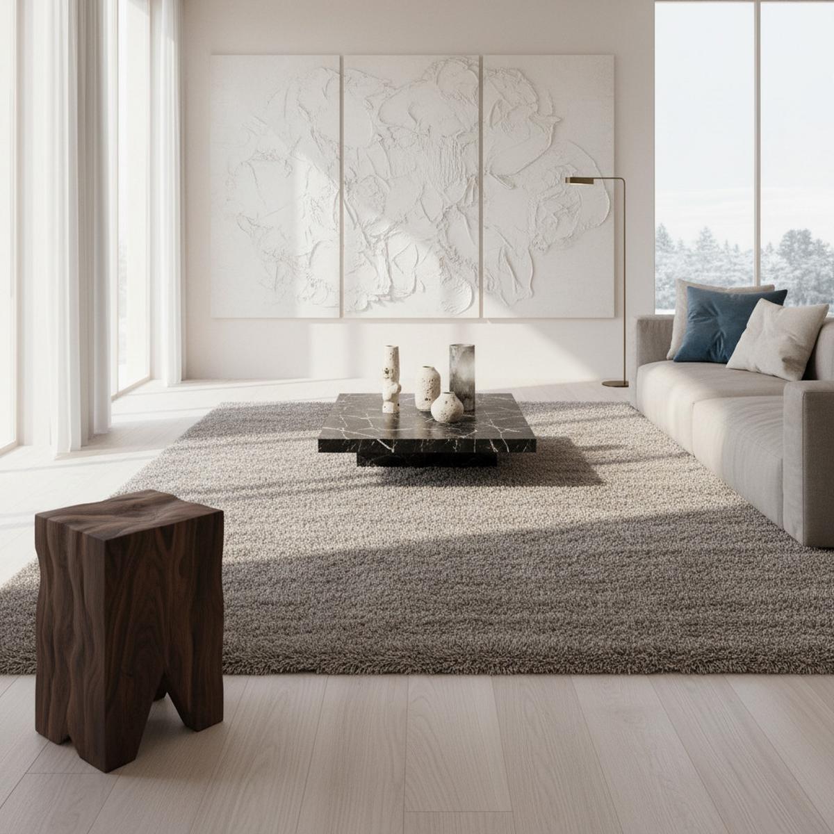 HOCHFLORTEPPICH SALZACH, einfarbig, aus Polypropylen, Beige, 200 x 290 cm - Beige, Textil (290/200cm) - KADIMA DESIGN
