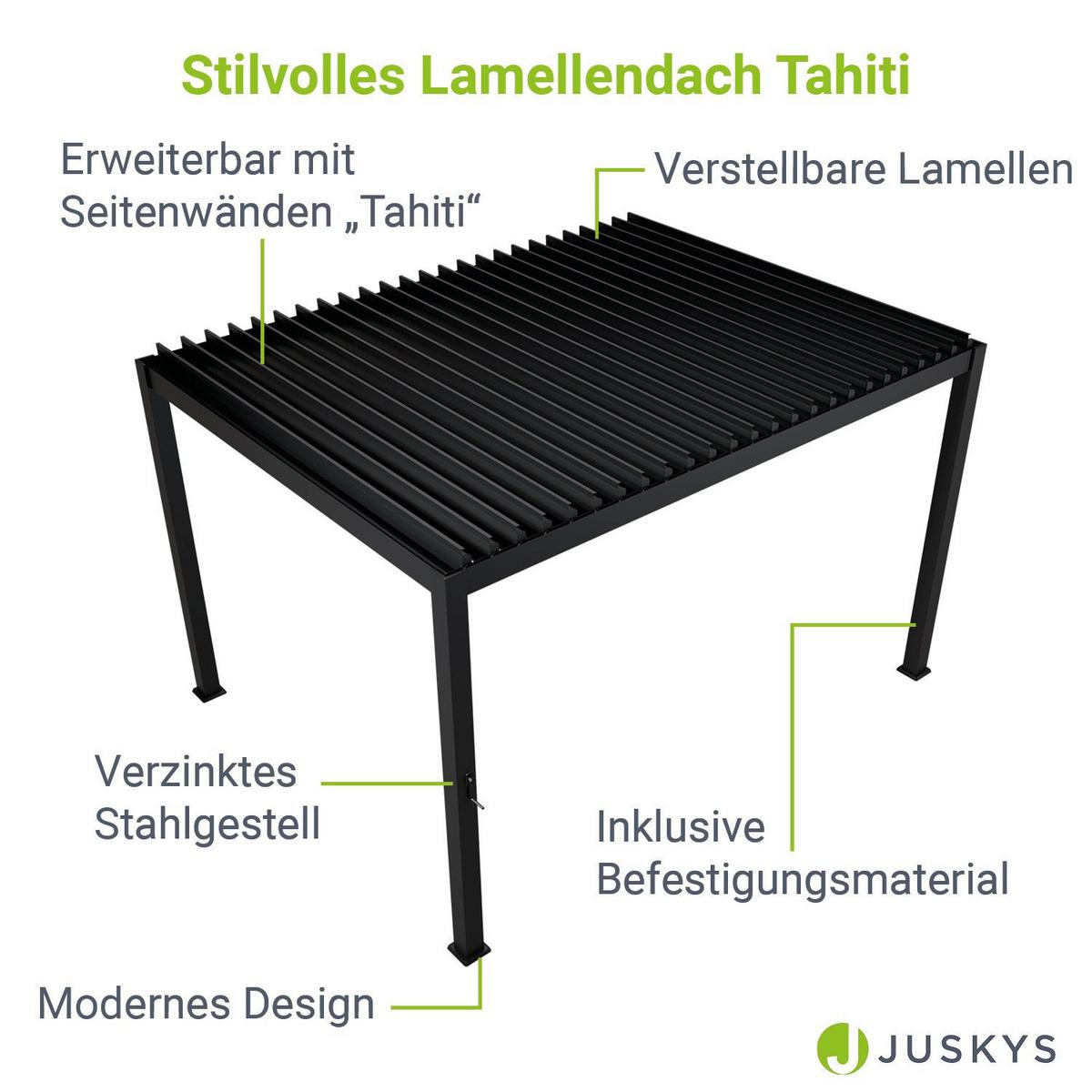 PERGOLA/ LAMELLENDACH Tahiti 3x4 m anthrazit - Anthrazit, Metall (392/240/400cm) - Juskys