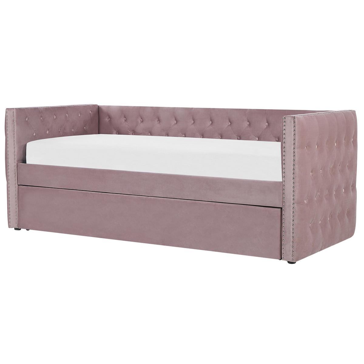 TAGESBETT 90/200cm Rosa Gassin - Pink, Textil (90/200cm) - Beliani