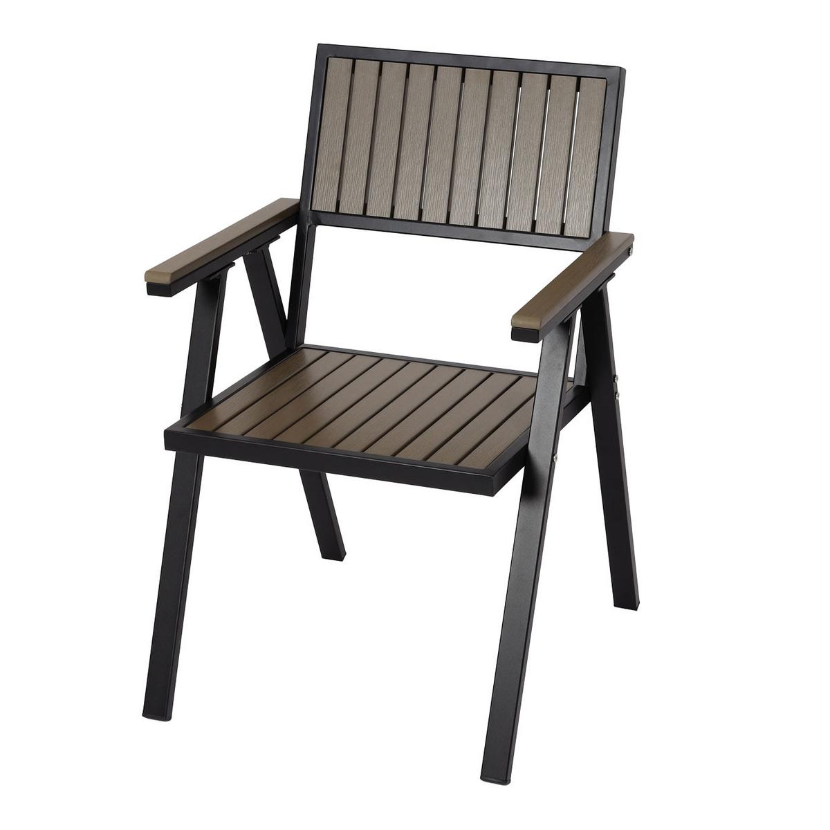 GARTENSTUHL Schwarz, Grau - Schwarz/Grau, Metall (57/87/53cm) - MCW