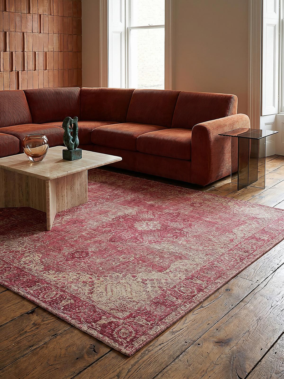 TEPPICH COQUET, im Vintage-Stil, Rosa, 155 x 230 cm - Rosa, Textil (230/155cm) - KADIMA DESIGN