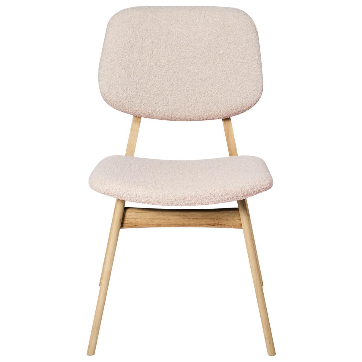 ESSZIMMERSTUHL 2er-Set Bouclé Hellbraun/Beige Elaine - Beige, Textil (48/81/54cm) - Beliani