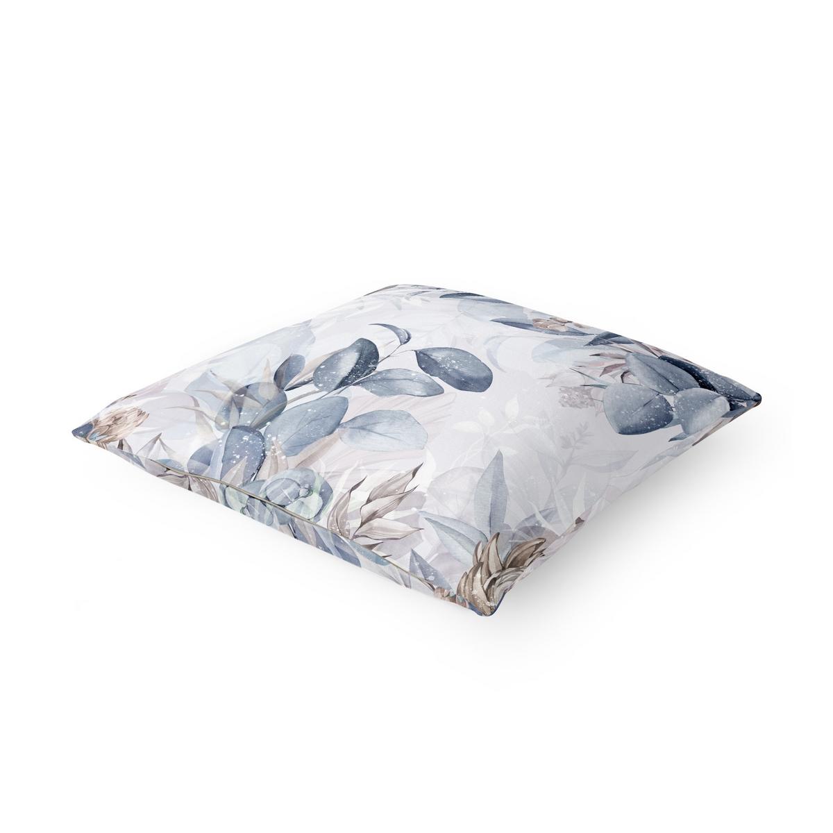 DEKOKISSEN Botanik in Pastell Blau & Beige 50/50 cm - Blau, Textil (50/50/10cm) - Bilderwelten