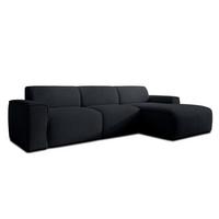 ECKSOFA L Form Didim mini Dunkelgrau 310/165/78 cm – stilvolle kleine Eckcouch R - Schwarz, Kunststoff/Textil (310/165cm) - AX Living