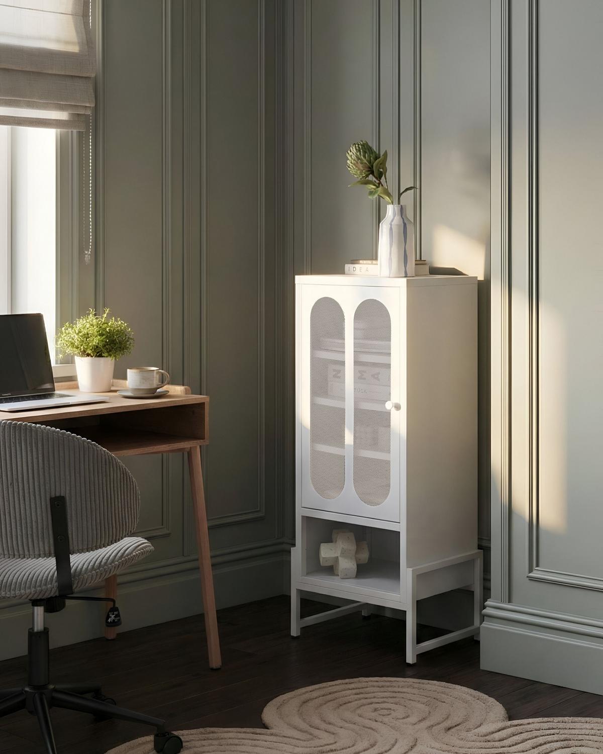 SIDEBOARD Metall Weiß Soletta - Weiß, Metall (47/108/35cm) - Beliani