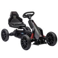 KINDER GO KART TRETAUTO, Schwarz, Kunststoff, Metall - Schwarz, Metall (100/58/58.5cm) - HOMCOM