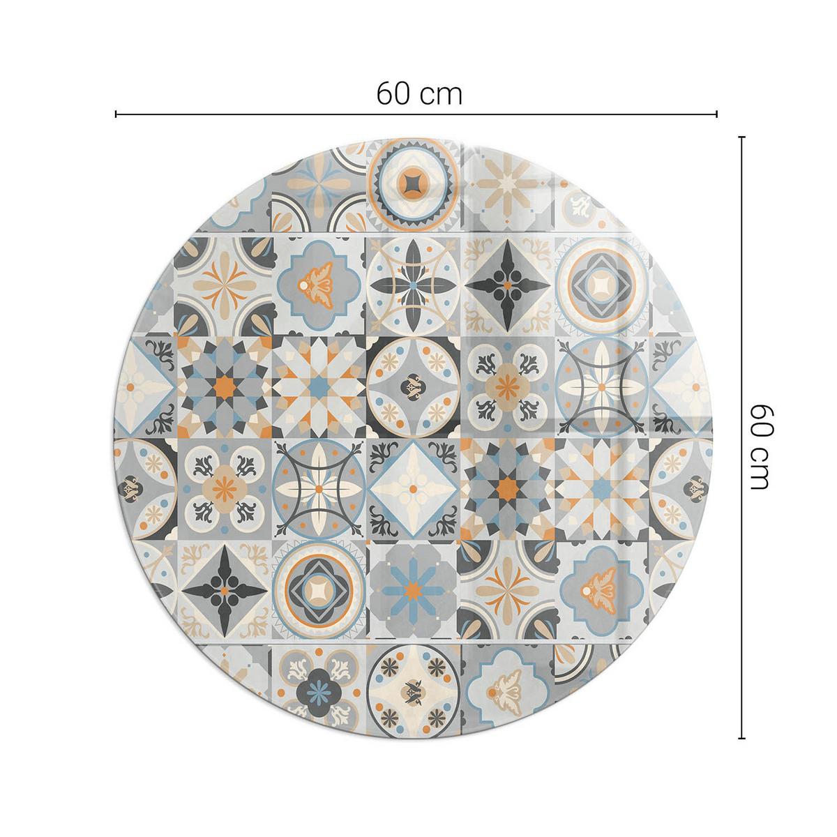 GLASPLATTE für Kamin Ø 60 cm - Grau, Glas (60/60/0.4cm) - TULUP