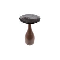 BEISTELLTISCH MOKKA Braun Glas - Braun/Kupferfarben, Glas/Metall (40/40/60cm) - KAWOLA