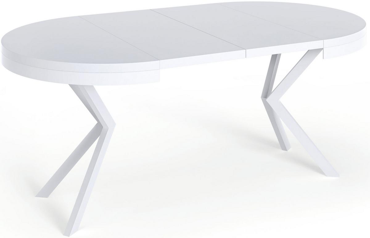ESSTISCH Cloud runder ausziehbarer, Lancelot Eiche 100-180/100/76 cm - Eichefarben/Weiß, Holzwerkstoff/Metall (100/180/76cm) - WFL GROUP